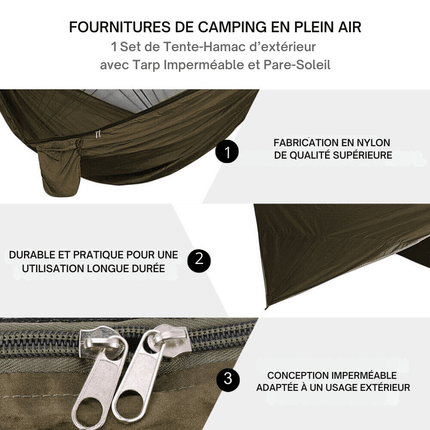 Double Camping Hammock for 2 – Lightweight Parachute Fabric with Suspension System – Ideal for Hiking, Backpacking, and Backyard Relaxation