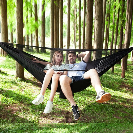 Double Camping Hammock for 2 – Lightweight Parachute Fabric with Suspension System – Ideal for Hiking, Backpacking, and Backyard Relaxation