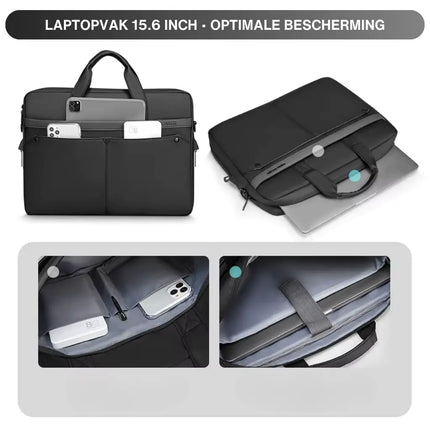 Waterproof 15.6″ Laptop Bag for Men – Professional Business Briefcase, Rainproof Messenger