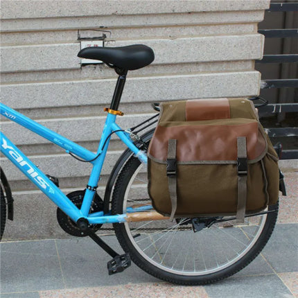 Waterproof Canvas Bike Pannier – Double Side Bags with Large Storage Capacity