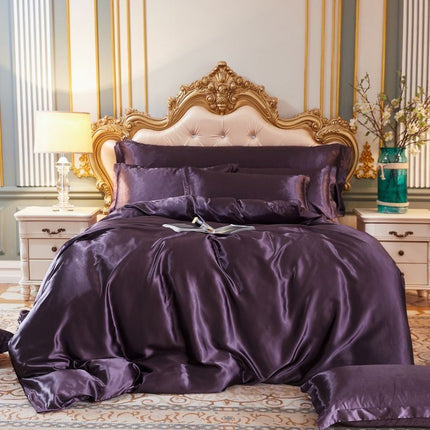 Luxury Silk Satin 4-Piece Bedding Set – Hypoallergenic, Cooling, and Ultra-Soft for Queen & King Beds