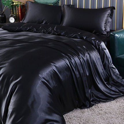 Luxury Silk Satin 4-Piece Bedding Set – Hypoallergenic, Cooling, and Ultra-Soft for Queen & King Beds