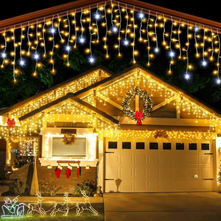 Outdoor LED Christmas String Lights – Warm White, Waterproof & Energy-Efficient Holiday Decor (10ft–65ft)