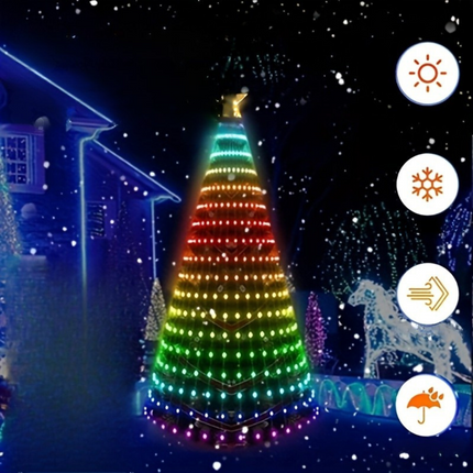 Multicolor LED Christmas Lights 79" x 39" – Indoor & Outdoor Curtain Lights – Energy-Efficient & Weatherproof