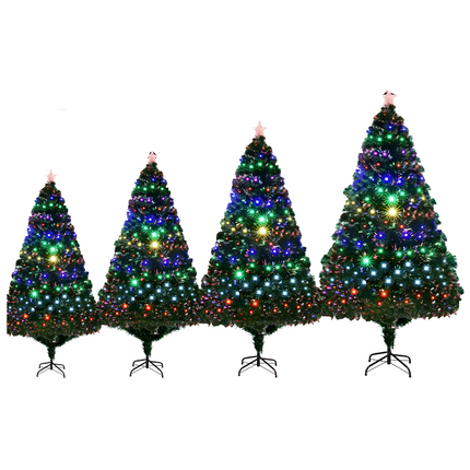 Pre-Lit Artificial Christmas Tree with Star – Realistic LED Holiday Tree for Indoor Decoration