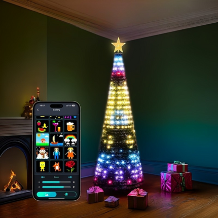 Multicolor LED Christmas Lights 79" x 39" – Indoor & Outdoor Curtain Lights – Energy-Efficient & Weatherproof