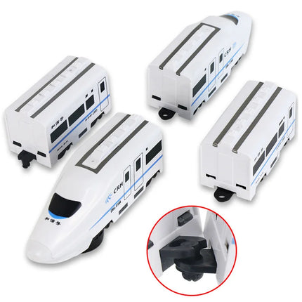 Self-Driving Toy Train – White Electric Train for Kids with Lights & Sounds