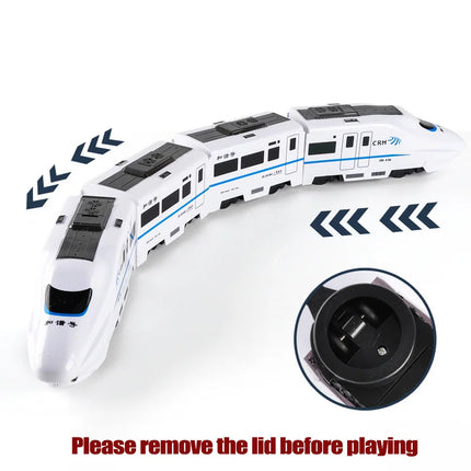 Self-Driving Toy Train – White Electric Train for Kids with Lights & Sounds