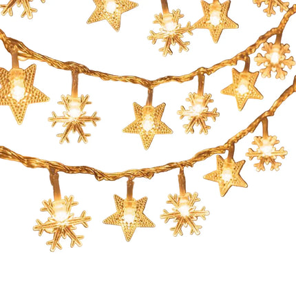 3M LED Christmas Lights with Stars & Bells – Warm White TwinkleStar String Lights for Indoor Holiday Décor