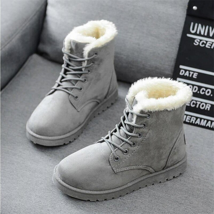 Women’s Fur-Lined Winter Lace-Up Boots | Insulated Snow Boots with Anti-Slip Sole
