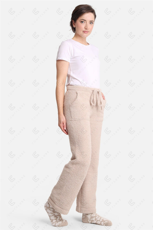 Women’s Luxe Microfiber Lounge Pants with Pockets & Drawstring – Soft Loungewear Bottoms