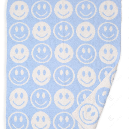 Kids Smiley Face Fleece Blanket – Ultra-Soft Microfiber Throw for Toddlers & Children Cozy & Colorful Bedding for Nursery, Playroom & Travel