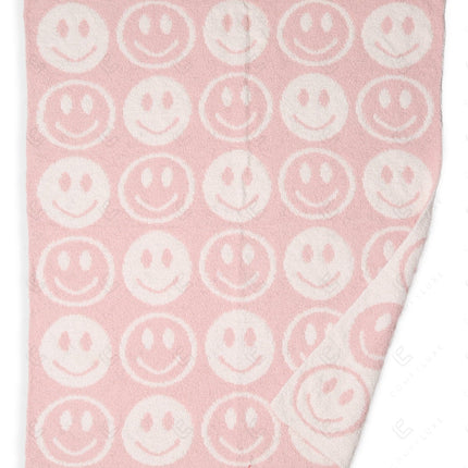 Kids Smiley Face Fleece Blanket – Ultra-Soft Microfiber Throw for Toddlers & Children Cozy & Colorful Bedding for Nursery, Playroom & Travel