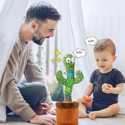 Dancing Cactus Plush Toy – Interactive Talking, Singing & Dancing Toy for Kids – Glowing LED Lights & Mimic Voice Function