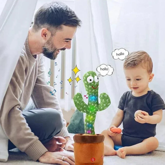 Dancing Cactus Plush Toy – Interactive Talking, Singing & Dancing Toy for Kids – Glowing LED Lights & Mimic Voice Function