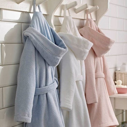 Kids' Zero-Twist Cotton Bathrobe with Hood – Soft, Absorbent & Lightweight (2–13 Years)