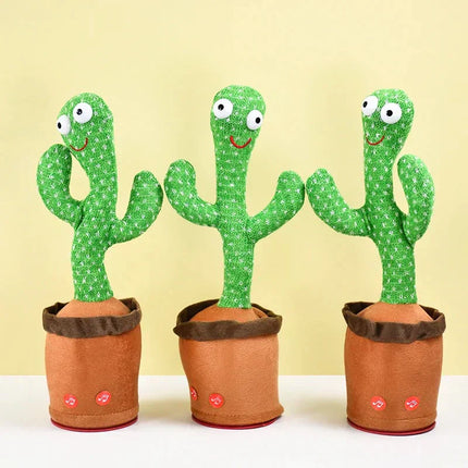 Dancing Cactus Plush Toy – Interactive Talking, Singing & Dancing Toy for Kids – Glowing LED Lights & Mimic Voice Function