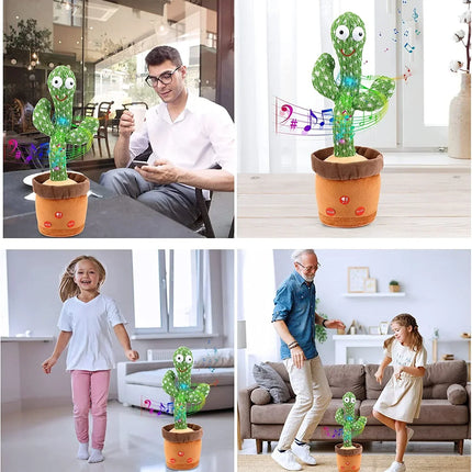 Dancing Cactus Plush Toy – Interactive Talking, Singing & Dancing Toy for Kids – Glowing LED Lights & Mimic Voice Function
