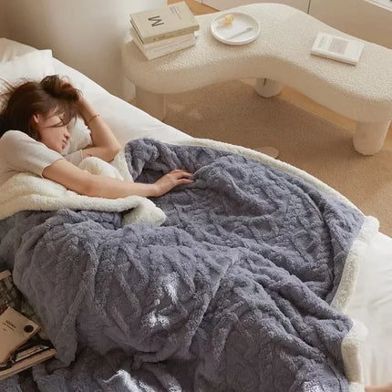 Double-Sided Fluffy Fleece Blanket – Ultra Soft Warm Throw for Couch & Bed | Cozy Plush Blanket in Multiple Colors