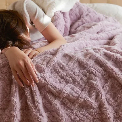 Double-Sided Fluffy Fleece Blanket – Ultra Soft Warm Throw for Couch & Bed | Cozy Plush Blanket in Multiple Colors