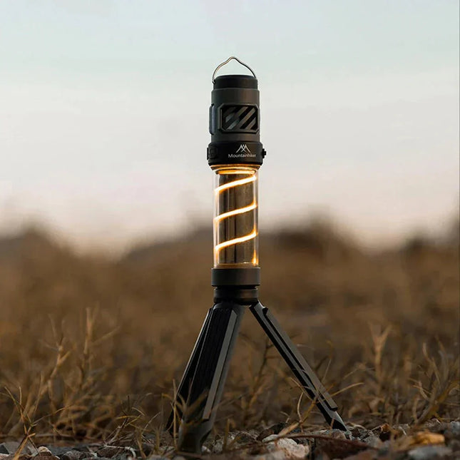 3-in-1 USB Rechargeable Camping Lamp with Fan & Tripod Stand