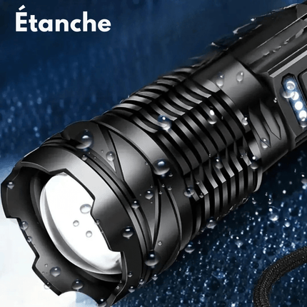 Rechargeable Tactical LED Flashlight – Waterproof, 7 Modes, Zoomable Focus, USB-C Charging