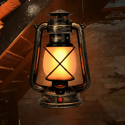 Vintage LED Camping Lantern – USB Rechargeable & Dimmable – Retro Style for Outdoor & Indoor Use