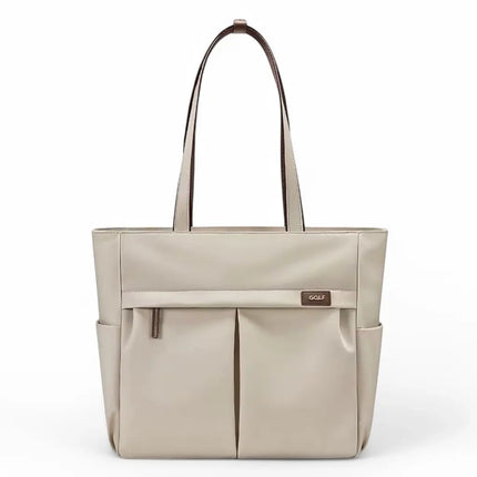 Beige 15.6-Inch Laptop Bag for Women – Lightweight, Stylish, and Protective Tote