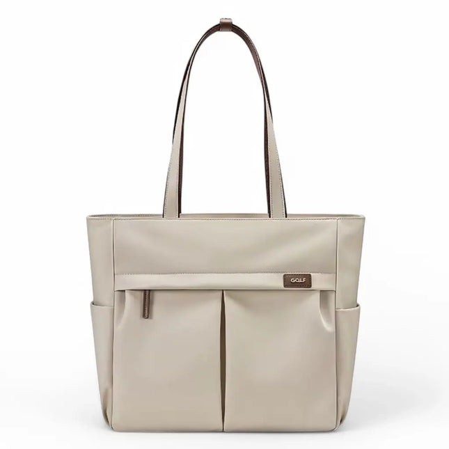 Beige 15.6-Inch Laptop Bag for Women – Lightweight, Stylish, and Protective Tote