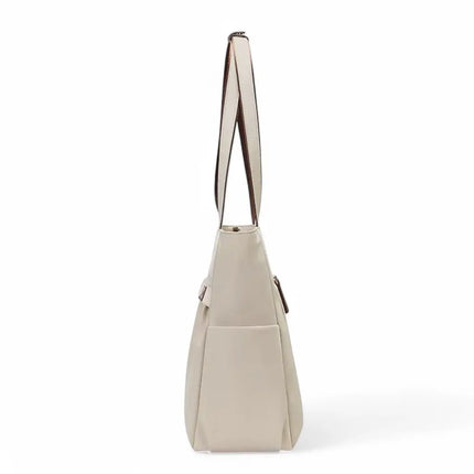 Beige 15.6-Inch Laptop Bag for Women – Lightweight, Stylish, and Protective Tote