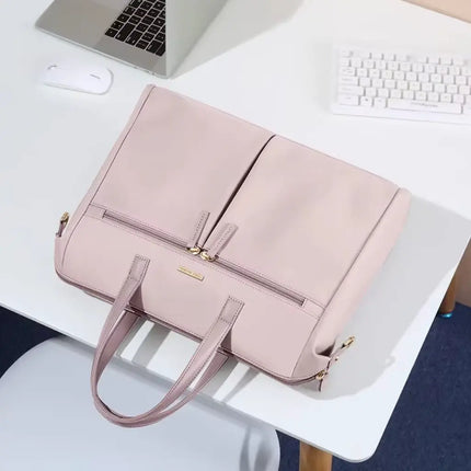 Pink 15.6-Inch Laptop Bag for Women – Stylish Protection for Work & Study