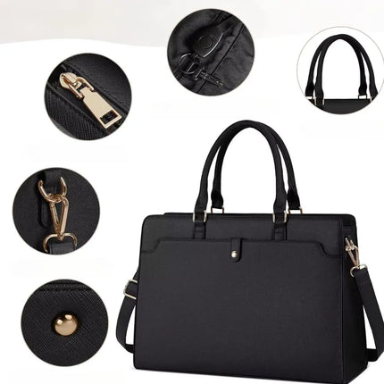 Stylish 15.6" Women's Laptop Bag – Waterproof, Professional Tote with Multiple Compartments
