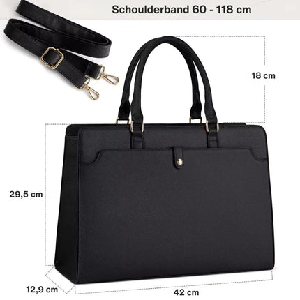 Stylish 15.6" Women's Laptop Bag – Waterproof, Professional Tote with Multiple Compartments