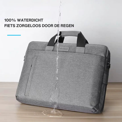 Waterproof 17-Inch Laptop Bag for Men – Grey Business Briefcase with Padded Protection