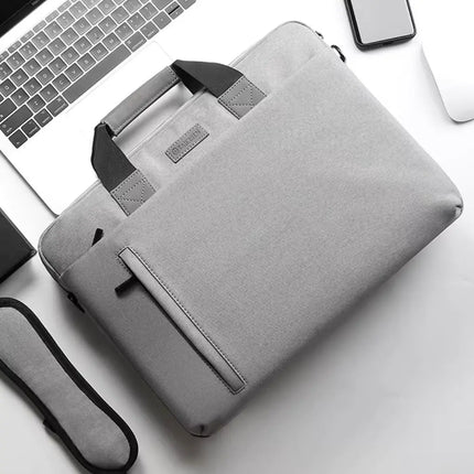 Waterproof 17-Inch Laptop Bag for Men – Grey Business Briefcase with Padded Protection