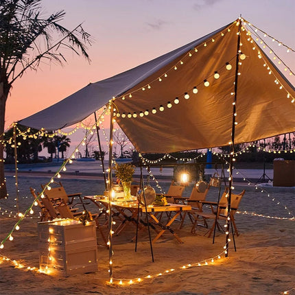 Solar Christmas String Lights for Outdoors 19.7ft – Warm White Waterproof LED Fairy Lights for Patio & Garden