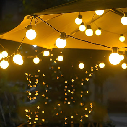 Solar Christmas String Lights for Outdoors 19.7ft – Warm White Waterproof LED Fairy Lights for Patio & Garden