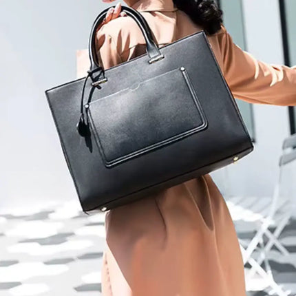 Premium 13-Inch Leather Laptop Bag for Women – Stylish & Functional Work Tote