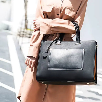 Premium 13-Inch Leather Laptop Bag for Women – Stylish & Functional Work Tote