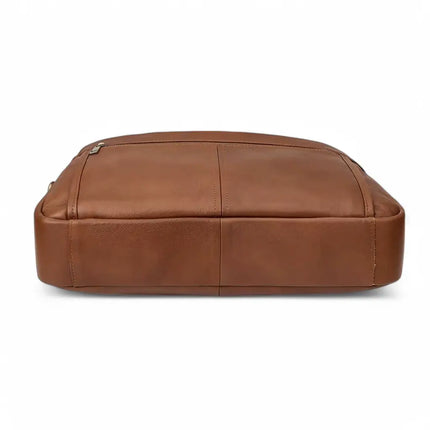 13-Inch Leather Laptop Bag for Men – Premium Cowhide Briefcase with Organizer