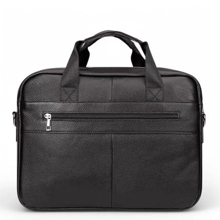 13-Inch Leather Laptop Bag for Men – Premium Cowhide Briefcase with Organizer