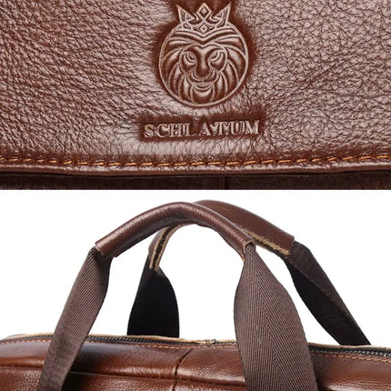 Premium Leather 15-Inch Laptop Bag for Men – Handcrafted Genuine Leather Briefcase