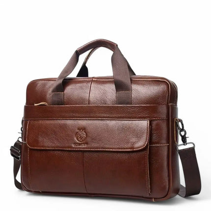 Premium Leather 15-Inch Laptop Bag for Men – Handcrafted Genuine Leather Briefcase