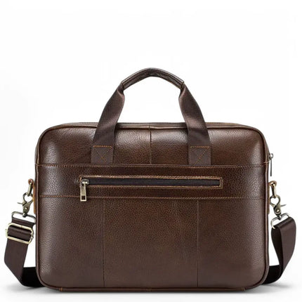 16" Brown Leather Laptop Bag for Men – Classic Design & Optimal Protection