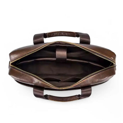 16" Brown Leather Laptop Bag for Men – Classic Design & Optimal Protection