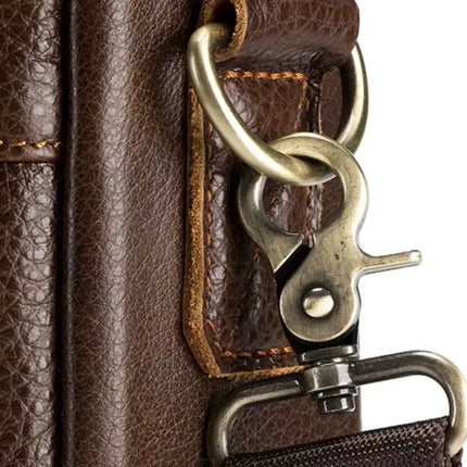16" Brown Leather Laptop Bag for Men – Classic Design & Optimal Protection