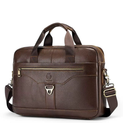 16" Brown Leather Laptop Bag for Men – Classic Design & Optimal Protection