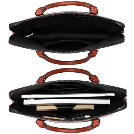 Vintage Leather Laptop Bag for Women – 14-inch Floral Design, Elegant & Timeless Style