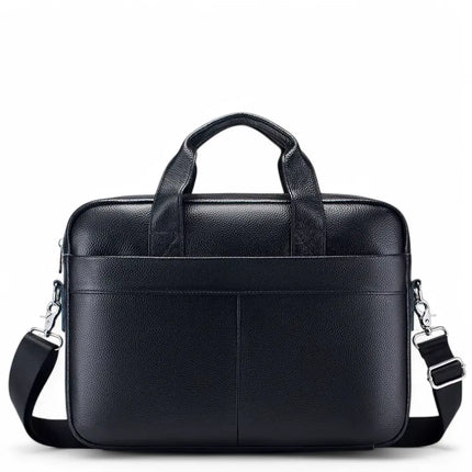 Dark Brown Leather Laptop Bag – Genuine Leather Briefcase for Work & Travel