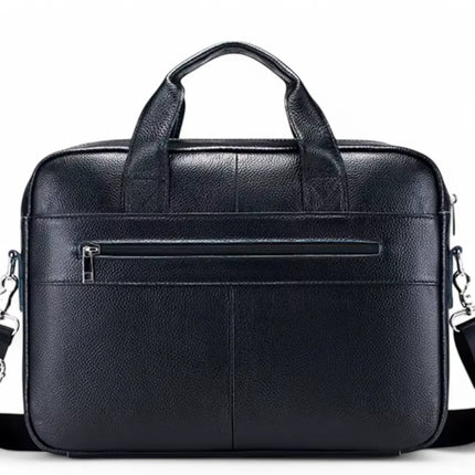 Dark Brown Leather Laptop Bag – Genuine Leather Briefcase for Work & Travel